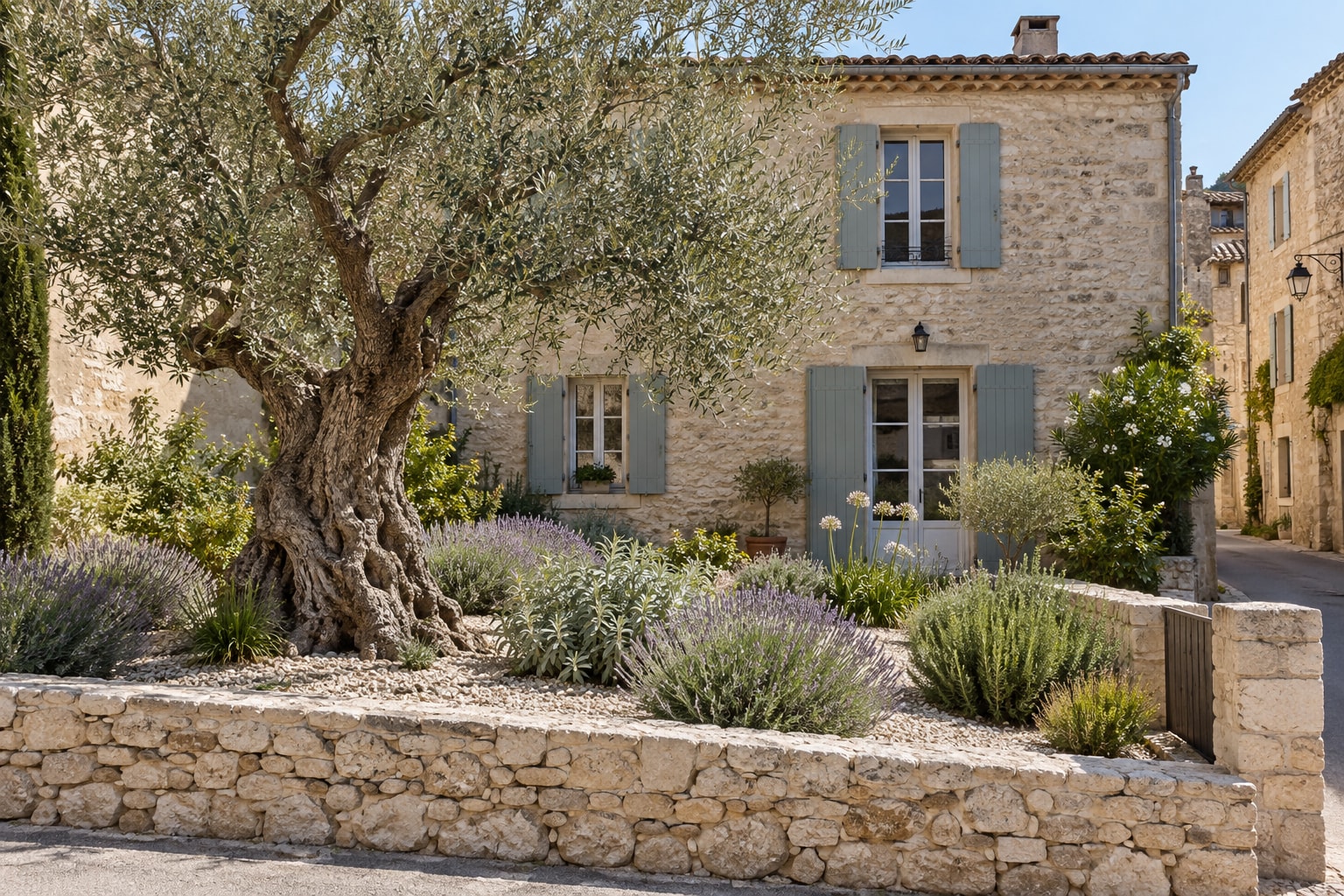 Visuel d'ambiance d'un jardin sec mediterraneen a Aramon
